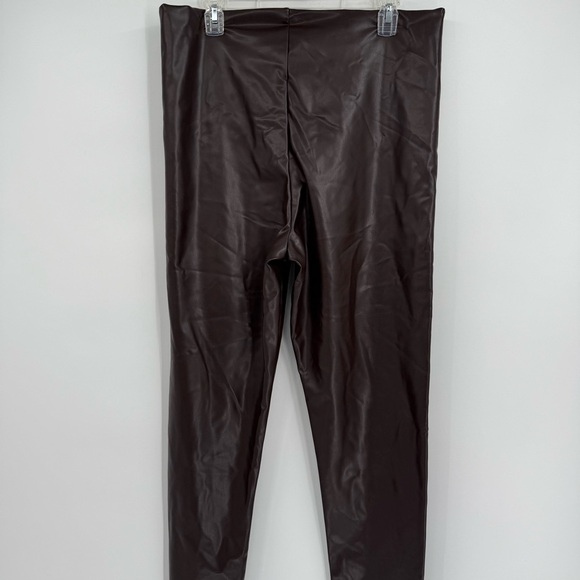 Joie Expresso Brown Faux Leather Leggings Contemporary Fit Size XXL 2X NEW - Picture 7 of 8